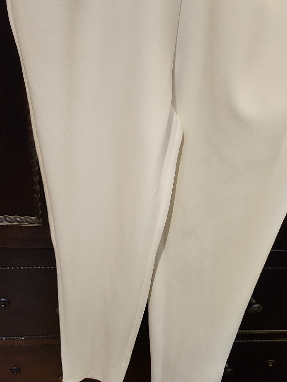 Ever After By Red Dress Boutique White Ruffle V-Neck Jumpsuit - Picture 4 of 8